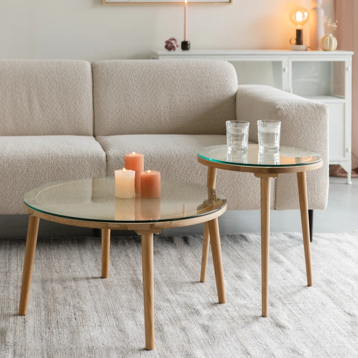 Sofabord Dovian Beige Ø70 cm