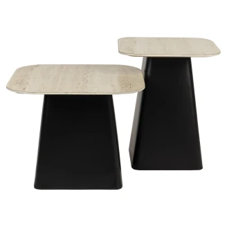 Sett med 2 Sidebord <strong>Faren</strong>  Beige, Svart