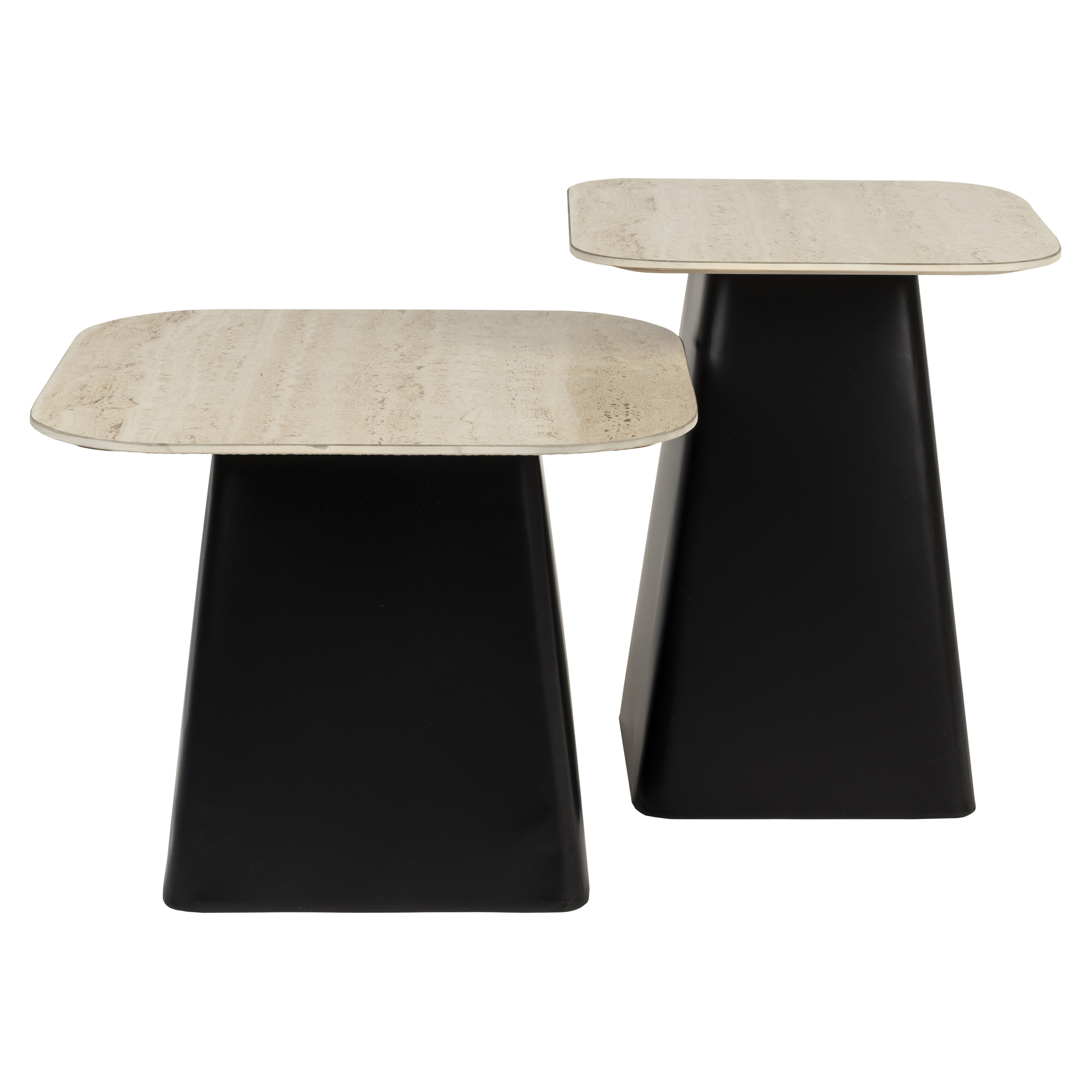 Sett med 2 Sidebord Faren Beige, Svart