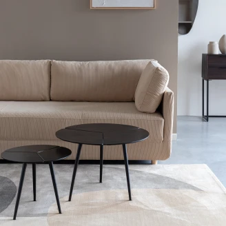 Sett med 2 Sidebord Vennor Svart Ø60 cm