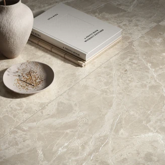 Marmor Gulvflis <strong>Marbelle</strong>  Gråbeige Matt Struktur 3D 90x90 cm
