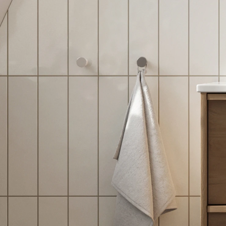 Veggkroker Holmstrand Krom Blank