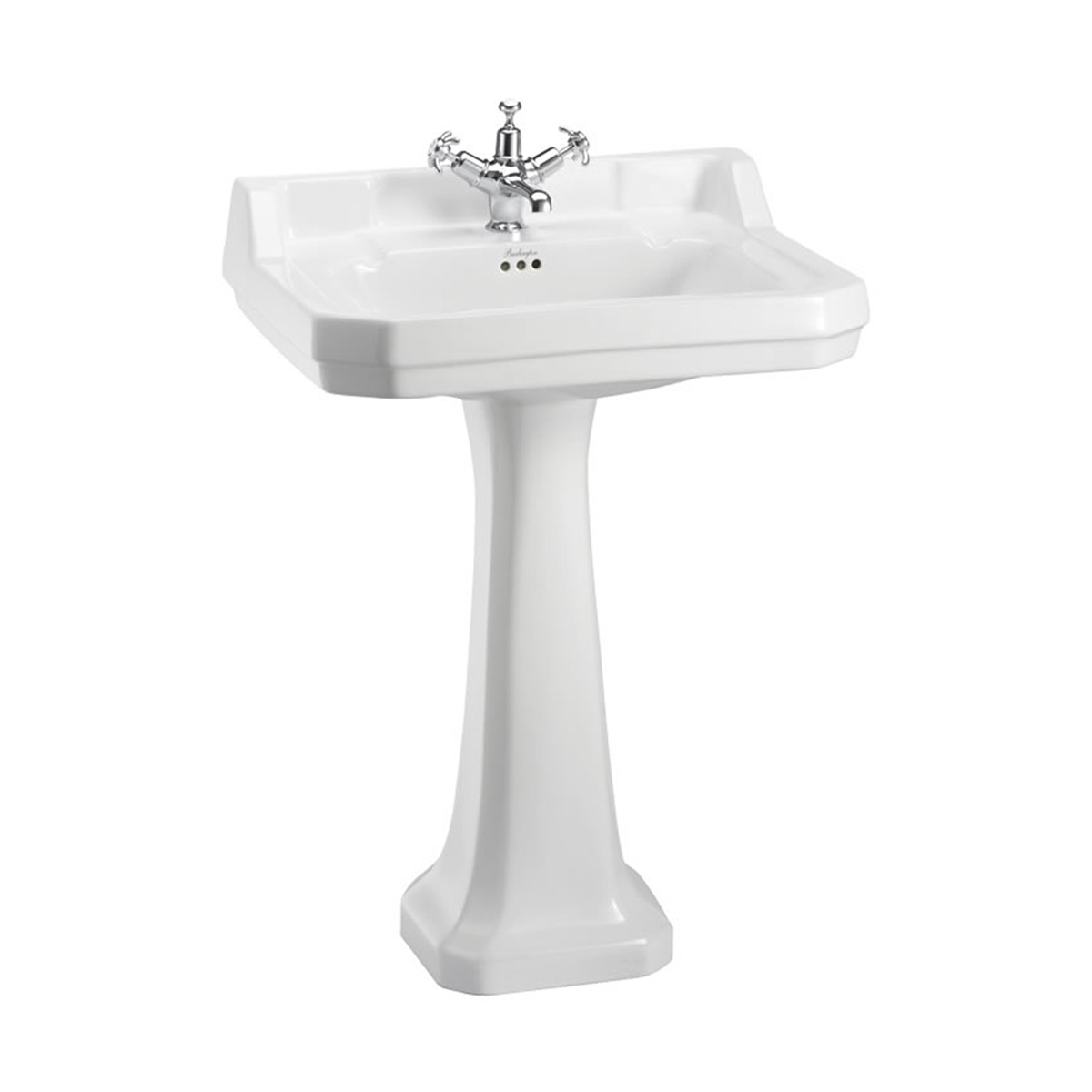 Burlington Servant Edwardian 61 cm Hvit med Piedestal Hvit