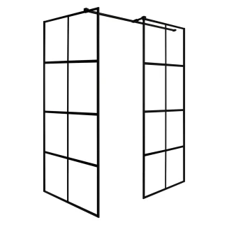 Dusjvegg <strong>Claridad</strong>  8 mm 100x80 cm Svart Matt