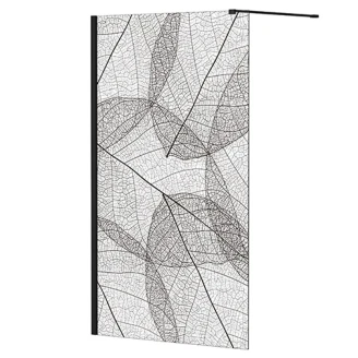 Dusjvegg <strong>Lovira</strong>  8 mm 110x200 cm Svart Matt