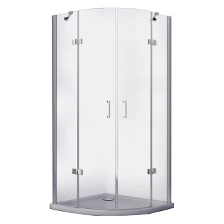 Dusjhjørne med Dusjkar <strong>Ondra</strong>  8 mm 80x80 cm Rund Krom Blank