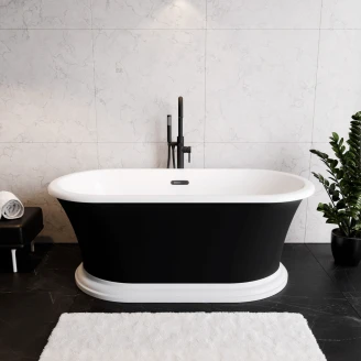 Badekar <strong>Esmeree</strong>  Svart Matt 160 cm med Svart Pop-up Bunnventil