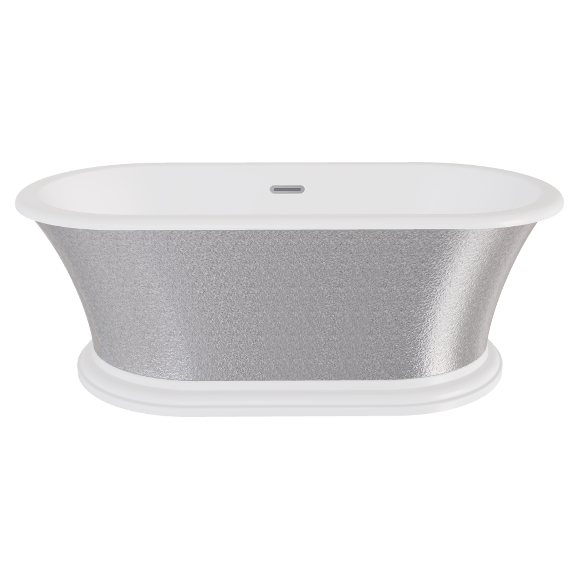 Badekar Esmeree Sølv Blank 160 cm med Krom Pop-up Bunnventil