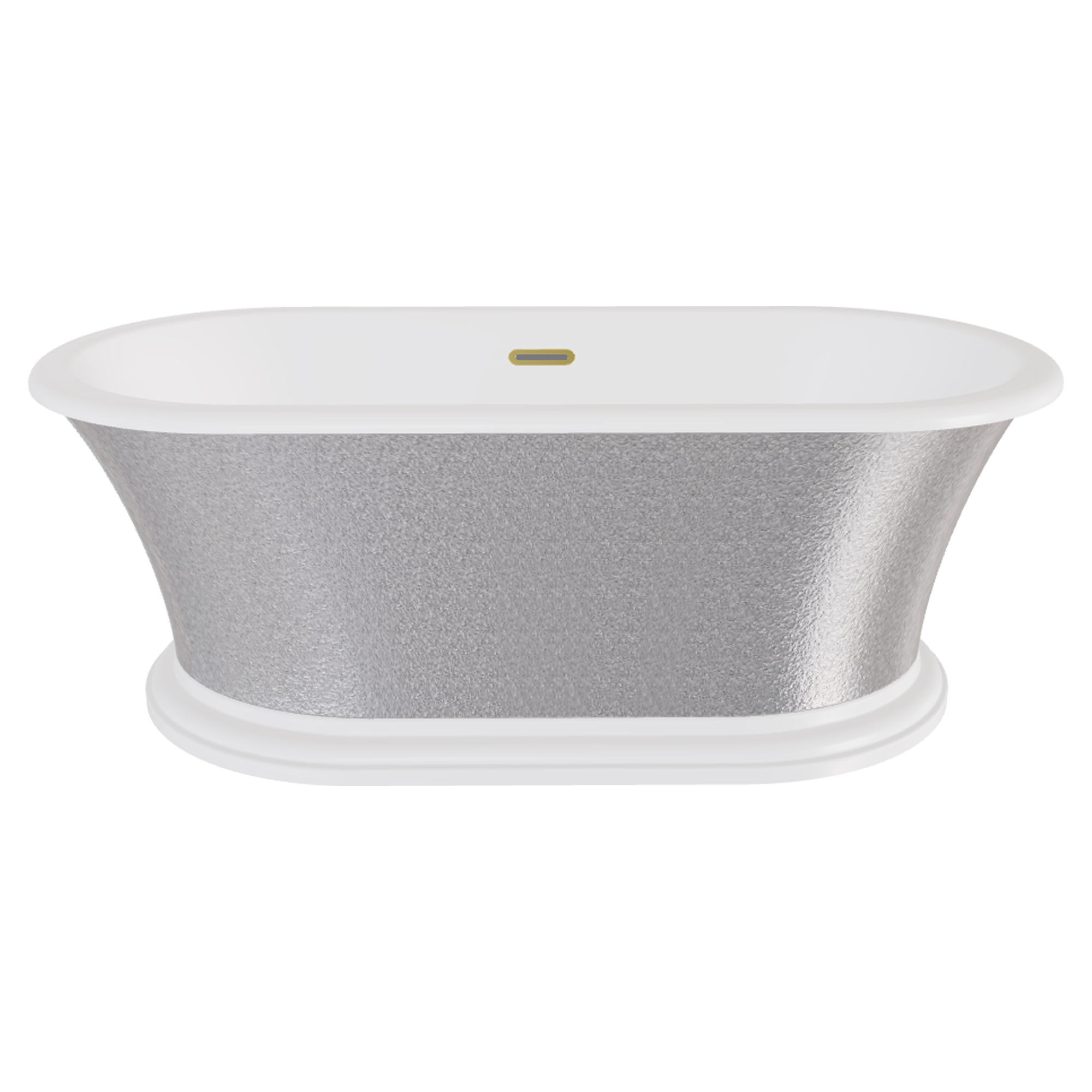 Badekar Esmeree Sølv Blank 160 cm med Gull Pop-up Bunnventil