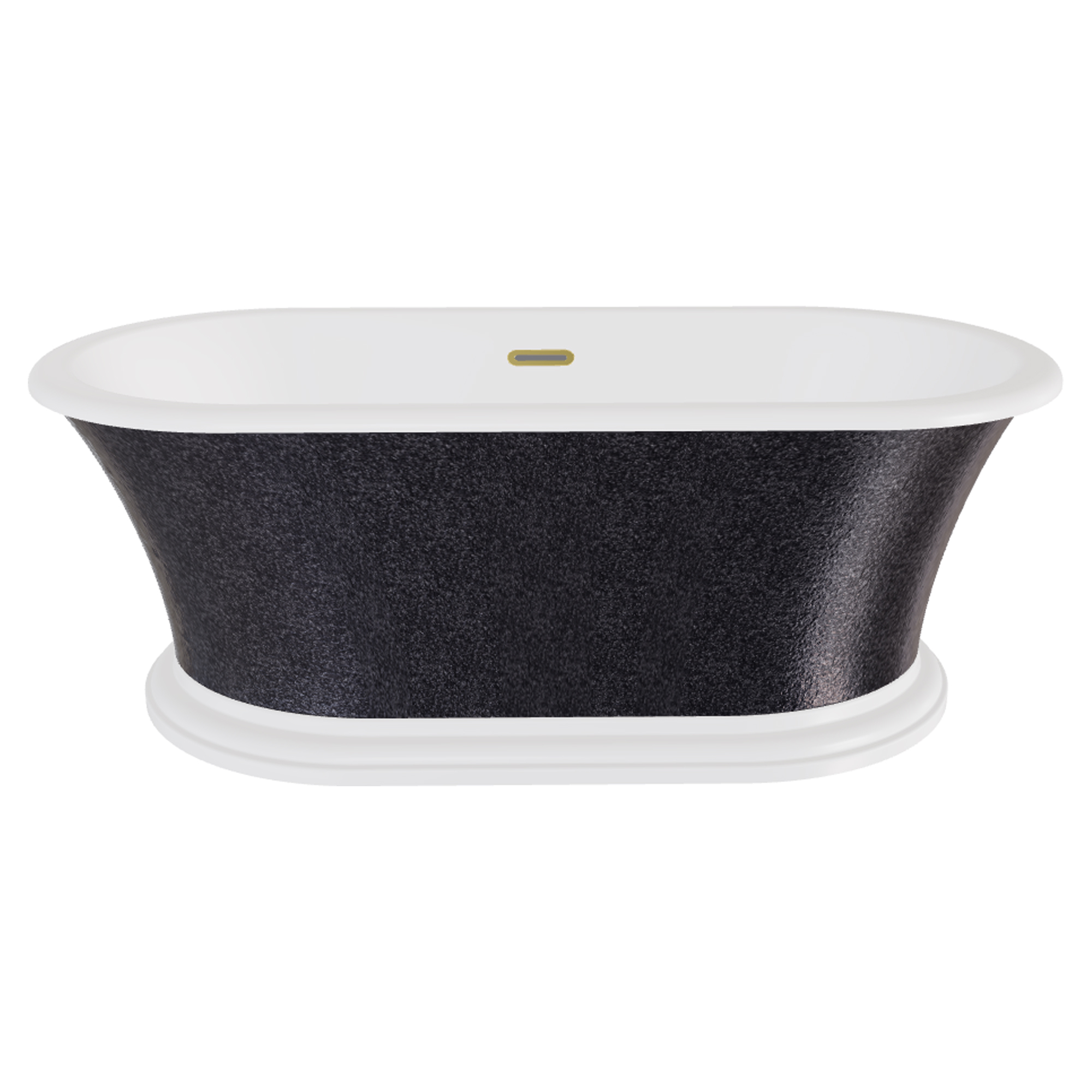 Badekar Esmeree Grafitt Blank 160 cm med Gull Pop-up Bunnventil