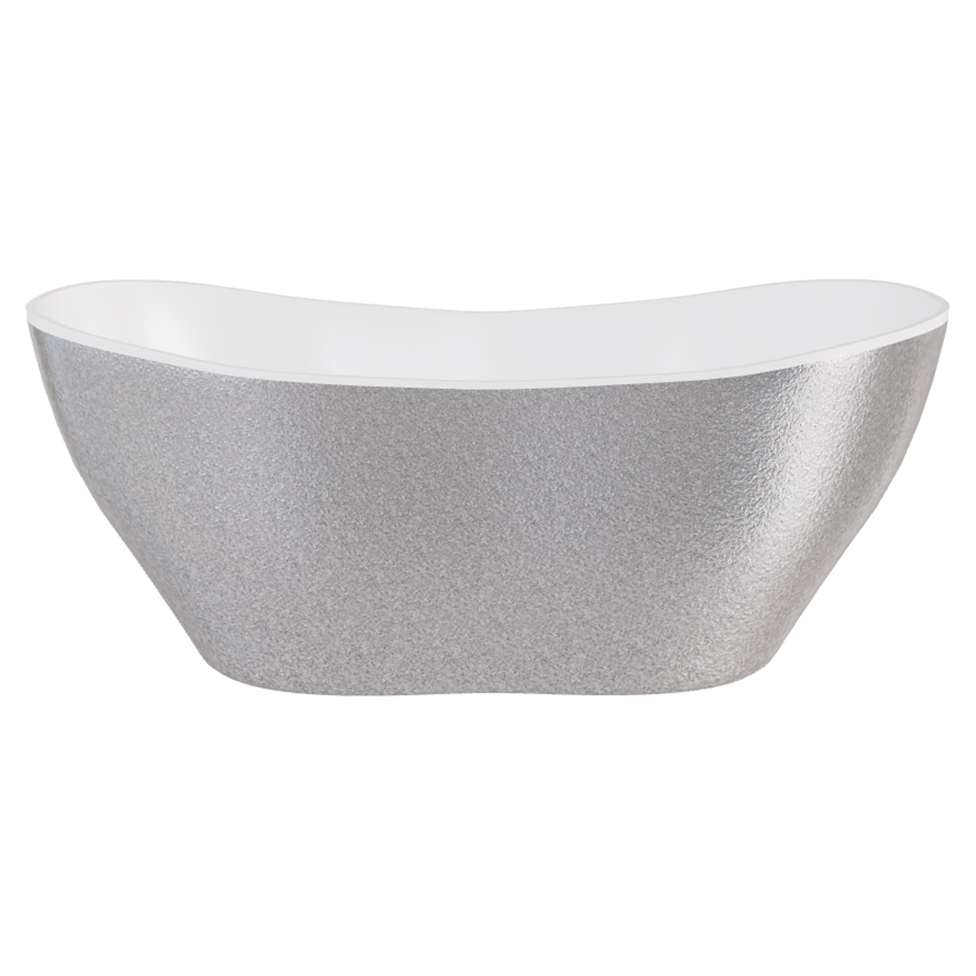 Håndlaget Mineral DuraBe Badekar Seira Sølv Blank 170 cm med Krom Pop-up Bunnventil