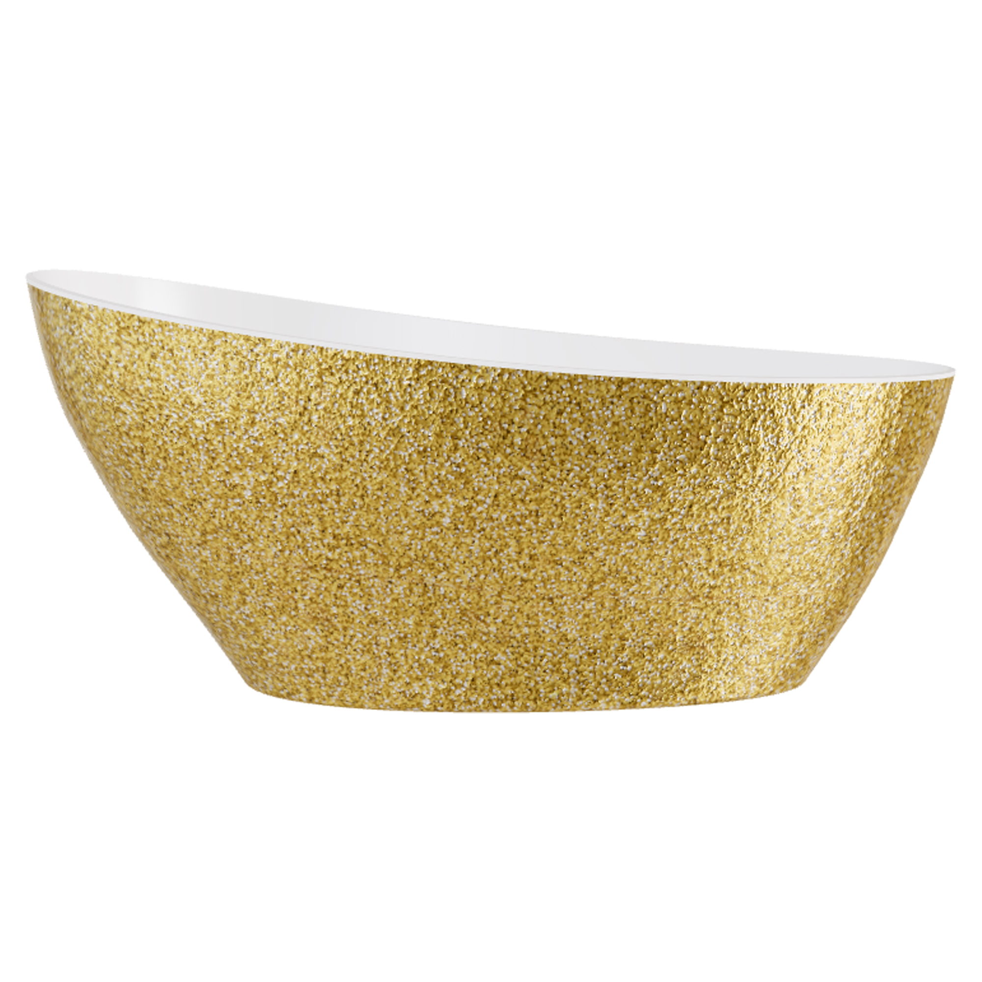 Håndlaget Mineral DuraBe Badekar Anora Gull Blank 165 cm med Krom Pop-up Bunnventil