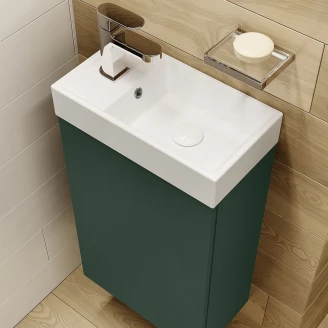 Servantskap <strong>Tiny</strong>  Grønn Matt 40 cm med Servant Hvit Blank