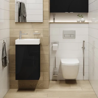 Servantskap <strong>Tiny</strong>  Svart Blank 40 cm med Servant Hvit Blank