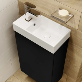 Servantskap <strong>Tiny</strong>  Svart Matt 40 cm med Servant Hvit Blank