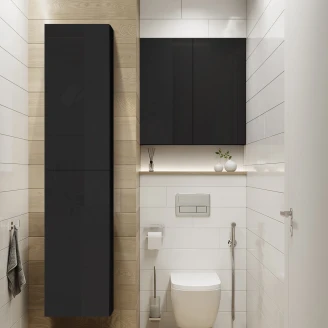 Veggskap Unity med To Dører Svart Blank 50x12.6x80 cm