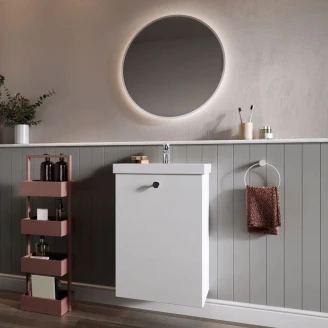 Servantskap Svart <strong>Minimal</strong>  Hvit Matt 45 cm & Servant Hvit Blank