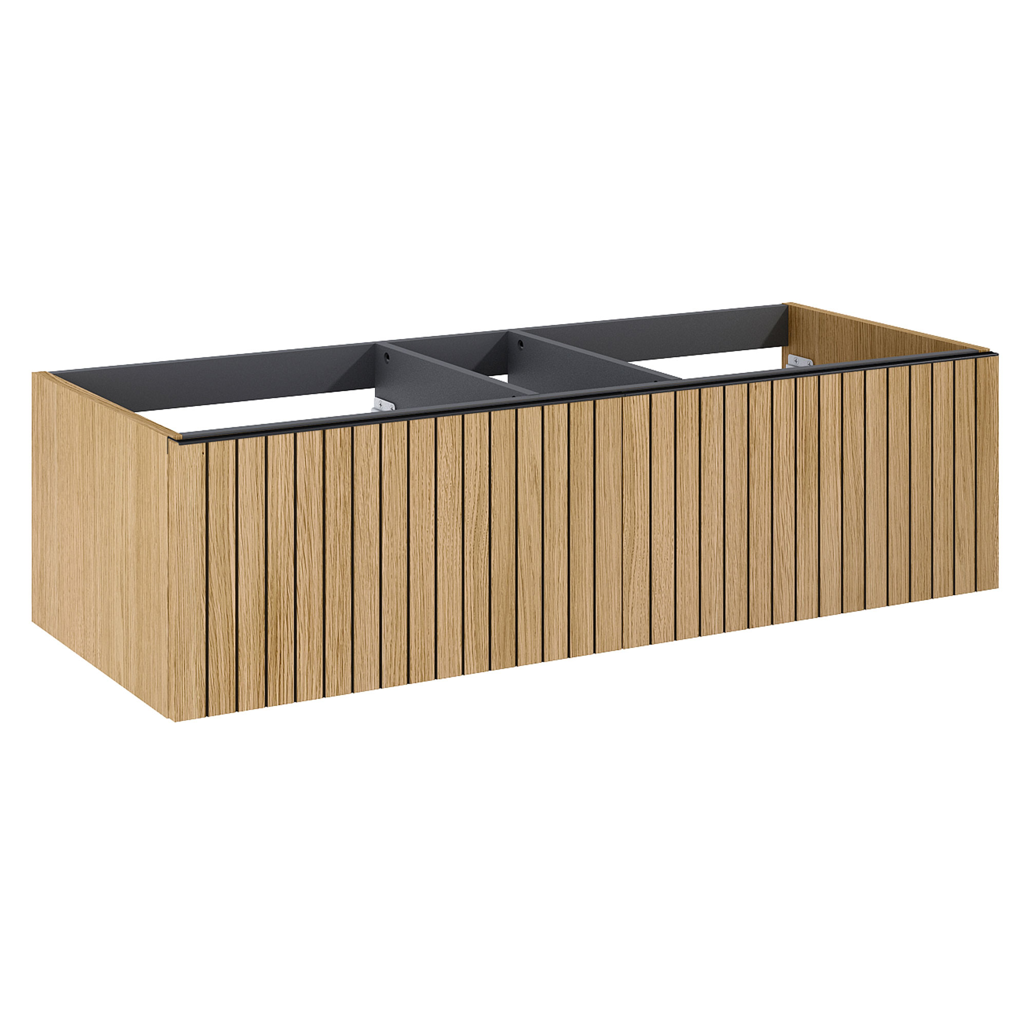 Servantskap Haiku Eik Matt 120 cm med Håndtaken Svart
