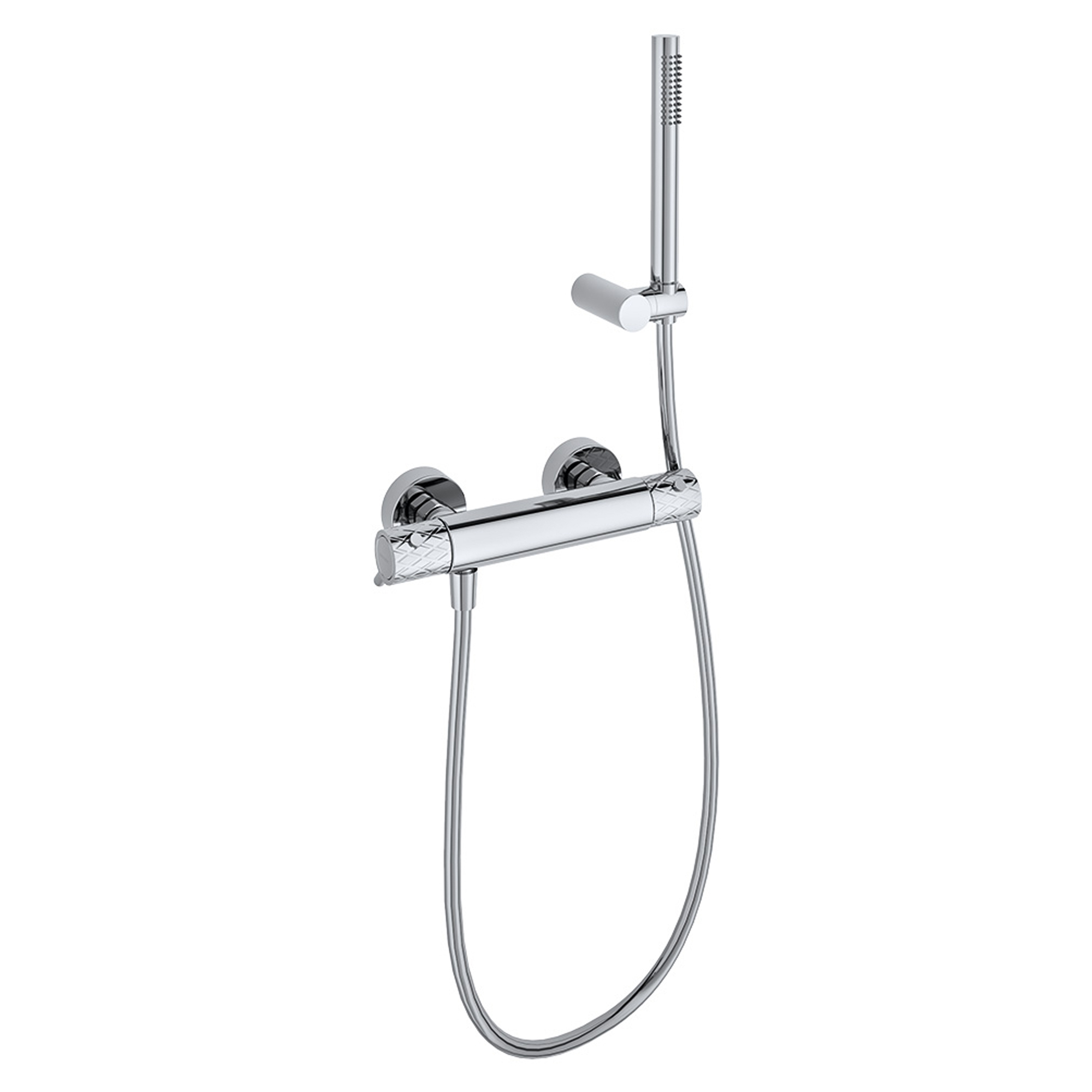 Dusjbatteri med Duschset Radiant Krom Blank med Termostat