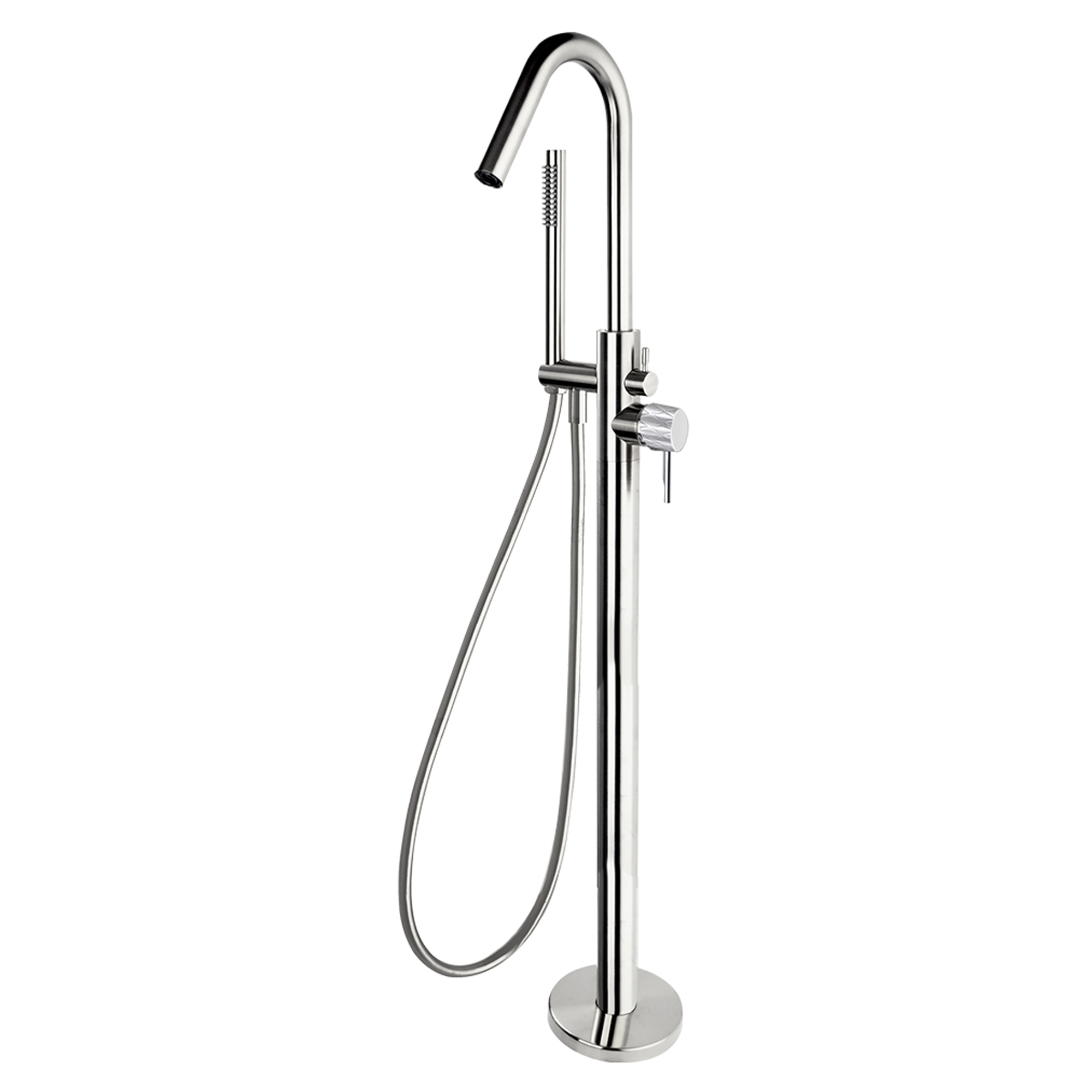 Gulvmontert Blandebatteri med Duschset Radiant Krom Blank