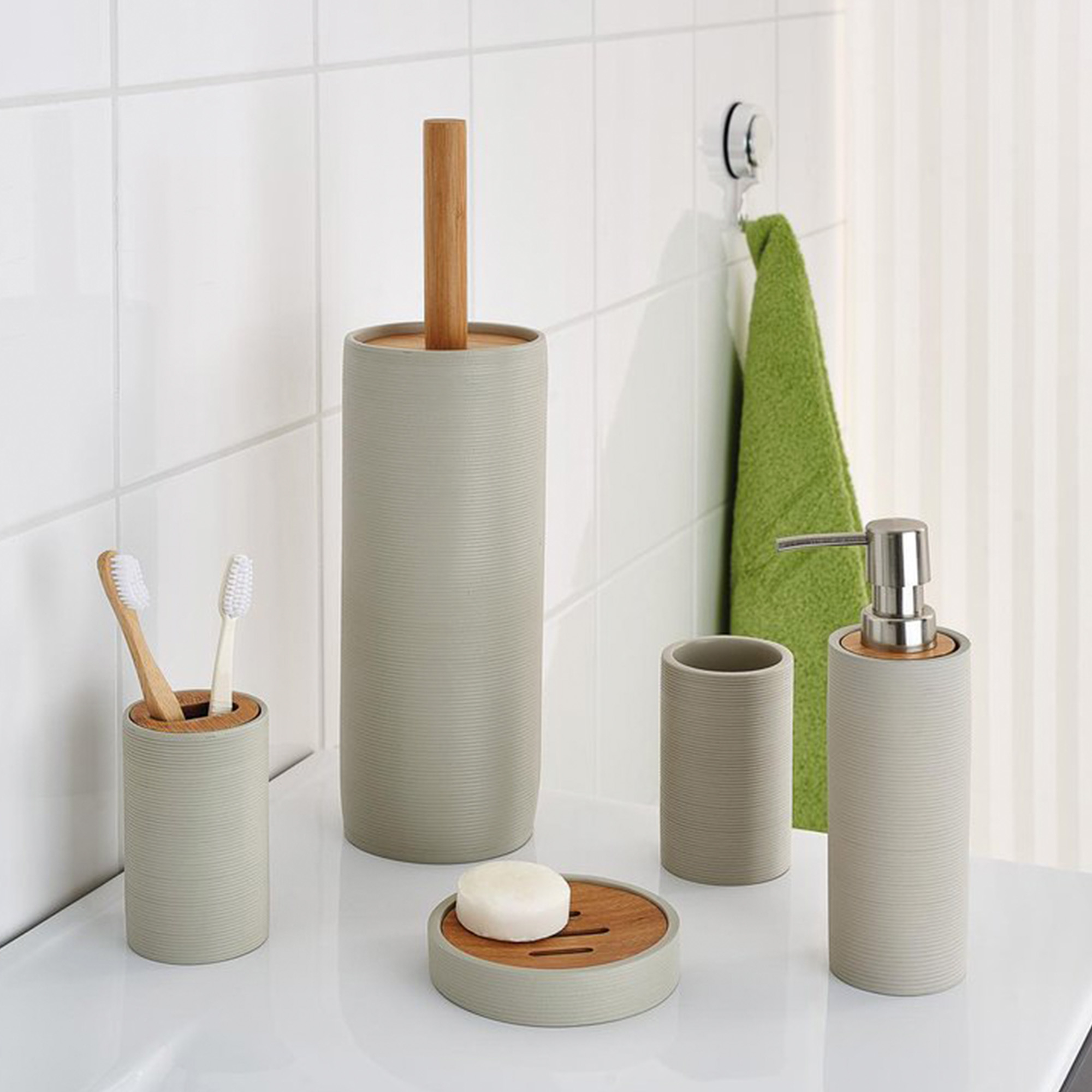 Sett med baderomstilbehør Rollaire Beige Matt