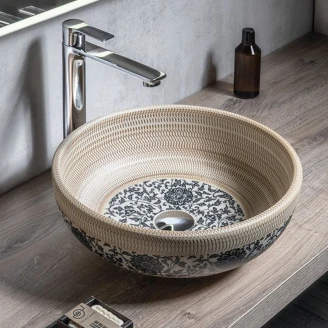 Servant <strong>Miretta</strong>  Beige med Blått Mönster Ø 41 cm