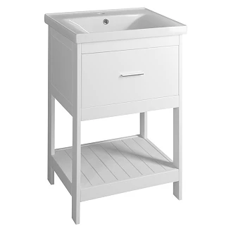 Servantskap Solix Hvit Matt 50 cm med Servant Hvit Blank