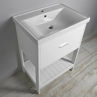 Servantskap Solix Hvit Matt 60 cm med Servant Hvit Blank