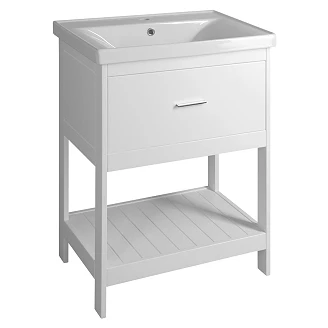Servantskap Solix Hvit Matt 60 cm med Servant Hvit Blank