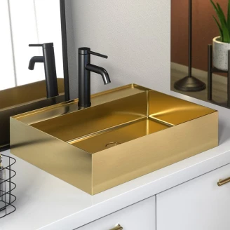 Servant <strong>Elysian</strong>  Guld Matt 55x42 cm med Bunnventil