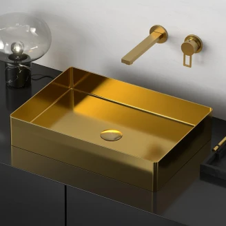 Servant <strong>Elysian</strong>  Guld Matt 50x35 cm med Bunnventil