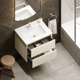 Servantsskåp <strong>Vireo</strong>  Beige Matt 60 cm med Servant