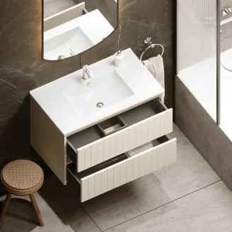 Servantsskåp <strong>Vireo</strong>  Beige Matt 80 cm med Servant