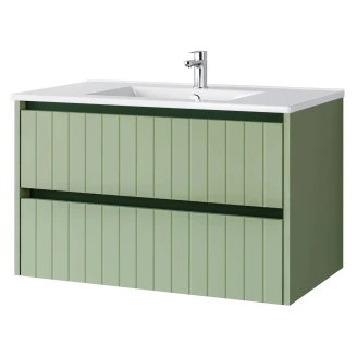Servantsskåp <strong>Vireo</strong>  Grønn Matt 80 cm med Servant