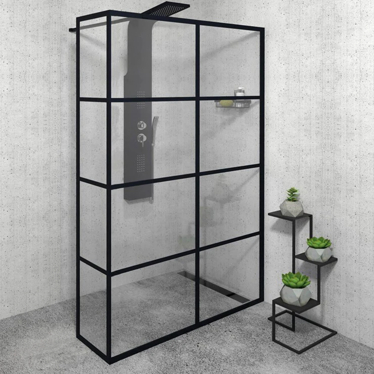 Dusjvegg Rivelle Svart Matt 8 mm 140x200 cm