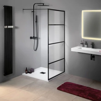 Dusjvegg Rivelle Svart Matt 8 mm 110x200 cm