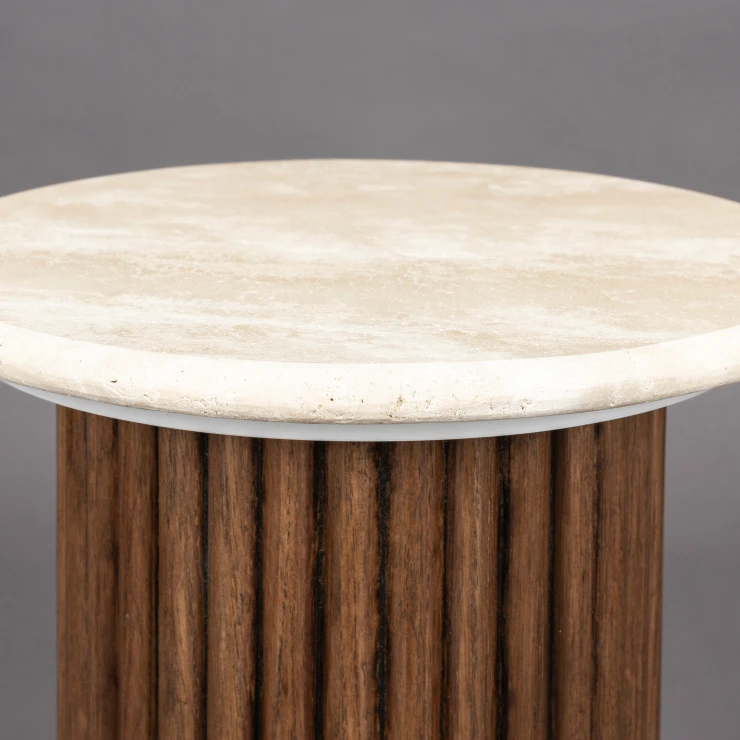 Dutchbone Sidebord Arda Brun, Beige Ø35 cm