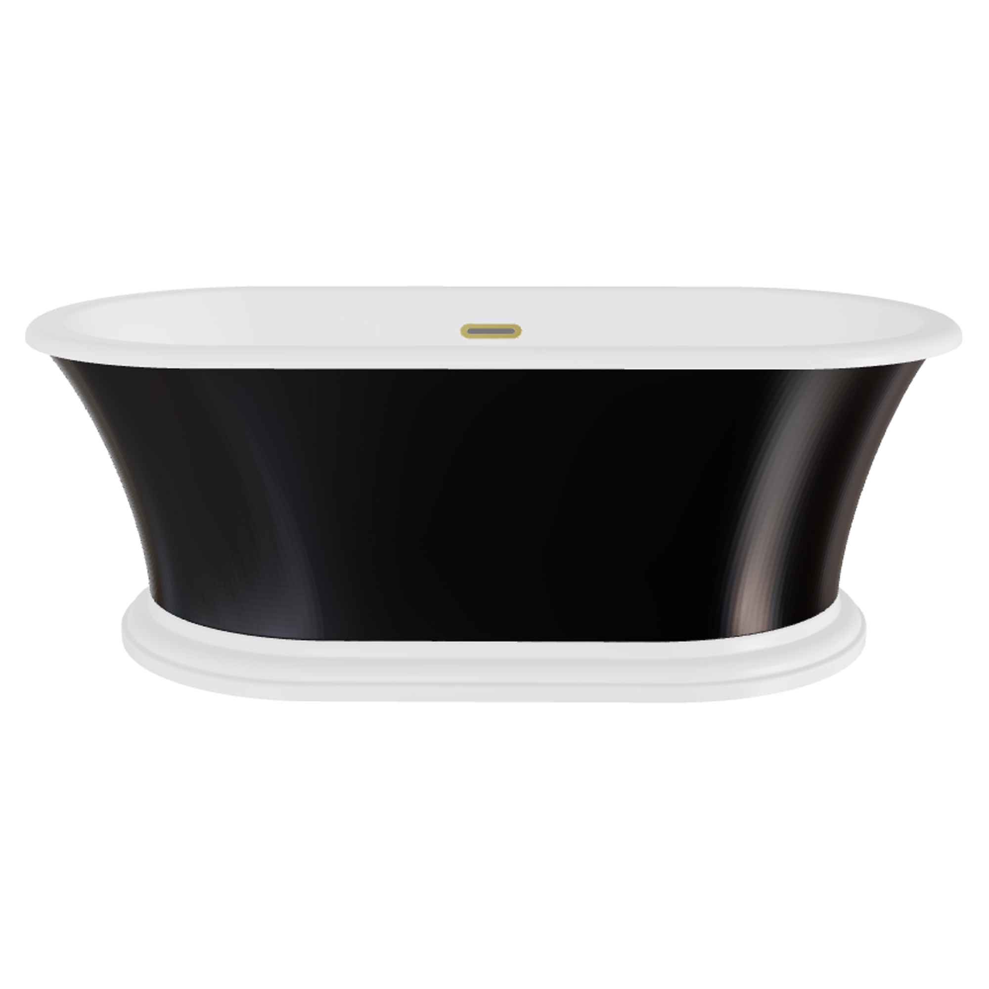 Badekar Esmeree Svart Blank 160 cm med Gull Pop-up Bunnventil