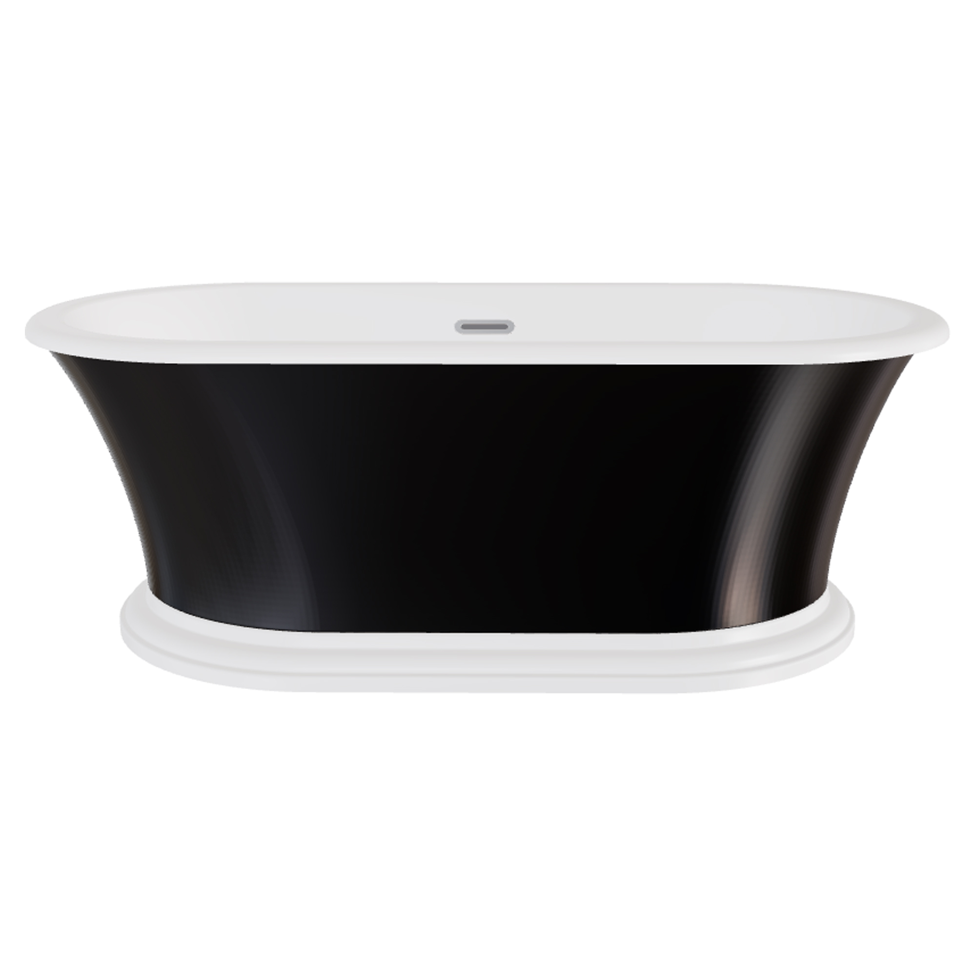 Badekar Esmeree Svart Blank 160 cm med Krom Pop-up Bunnventil