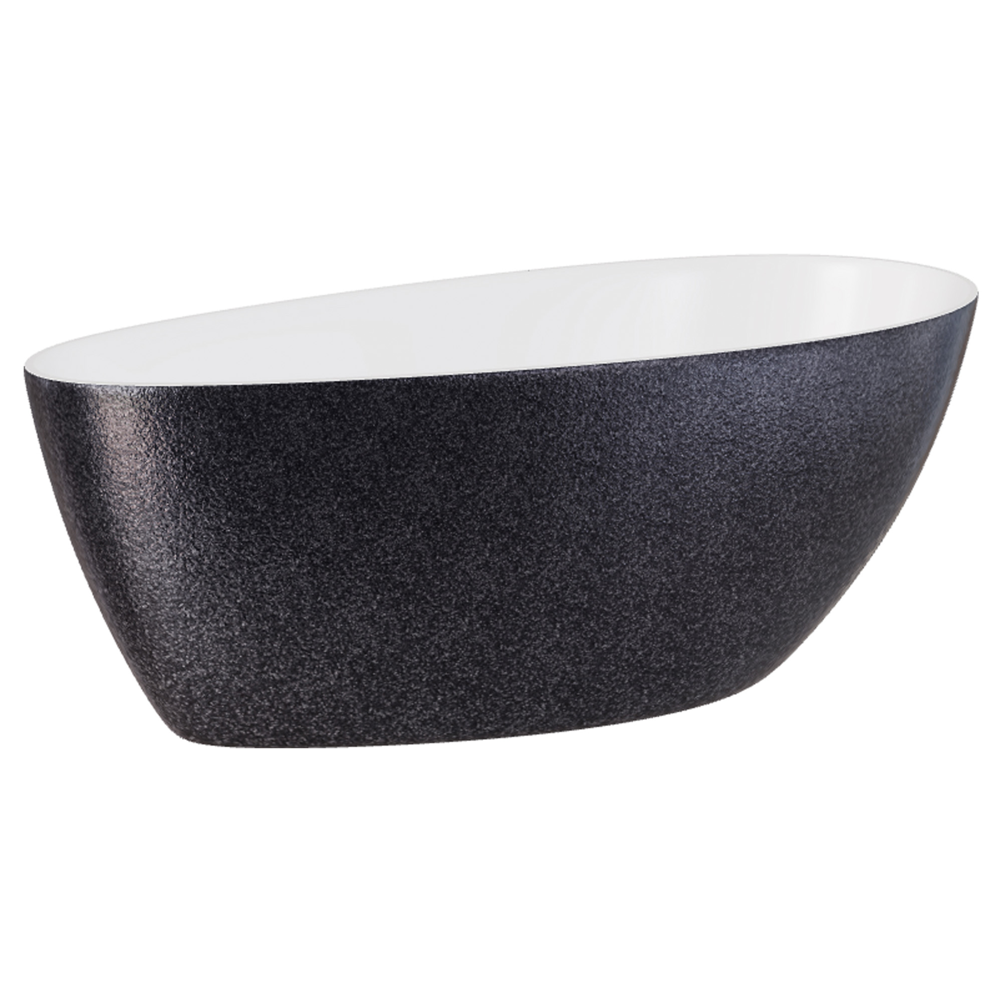 Håndlaget Mineral DuraBe Mineralstøpt Badekar Verona Grafitt Blank 160x70 cm med Krom Pop-up Bunnventil
