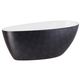 Håndlavet Mineral DuraBe Mineral Støbebadekar <strong>Verona</strong>  Grafit Blank 140x63 cm med Krom Pop-up Bundventil