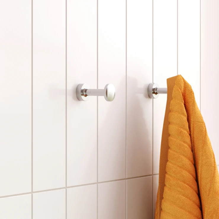 Veggkroker Holmstrand Krom Blank