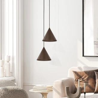 Hængende Lampe <strong>Seattle</strong>  Brun Mat Ø 19 cm