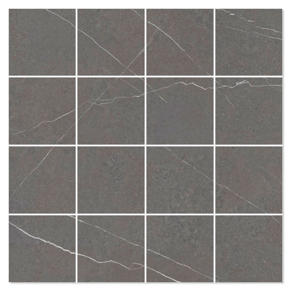 Marmor Mosaikkflis Legacy Mørk Grå Matt 30x30 (7x7) cm