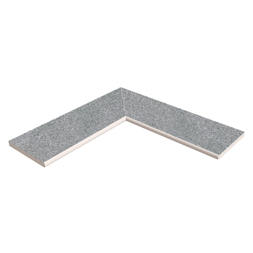 Bassengkant Hjørnesett Gulvflis Armor Mørk Grå Matt 20x61 cm Tykkelse 20 mm
