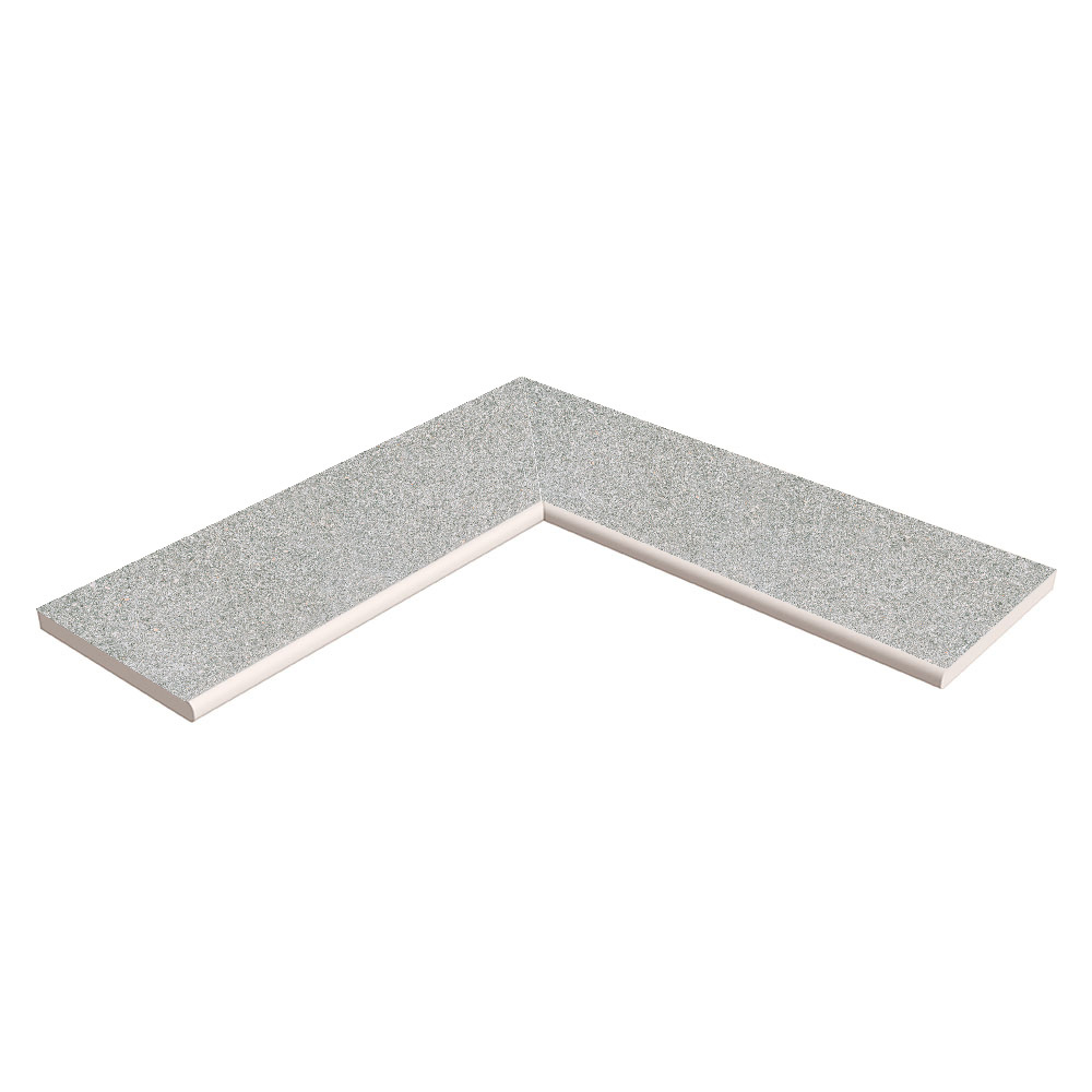 Bassengkant Hjørnesett Gulvflis Armor Grå Matt 20x61 cm Tykkelse 20 mm