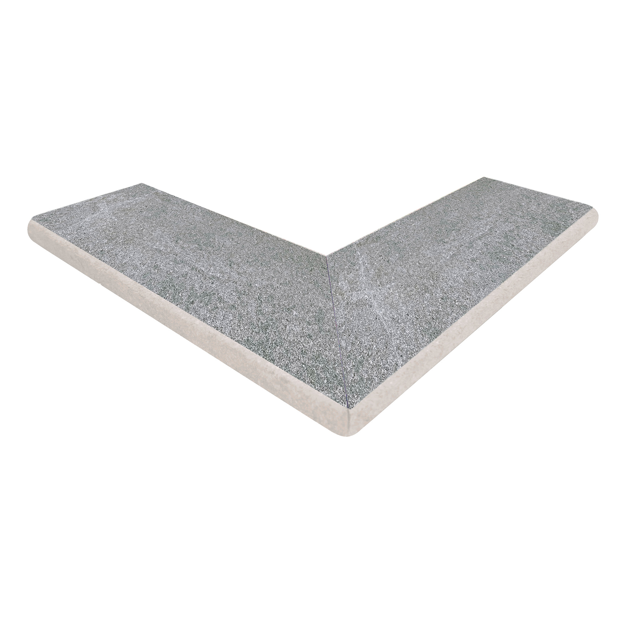 Bassengkant Hjørnesett Gulvflis Armor Mørk Grå Matt 20x60 cm Tykkelse 20 mm