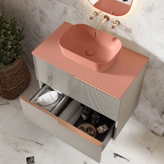 Benkeplate Bloc Rosa Matt 60 cm