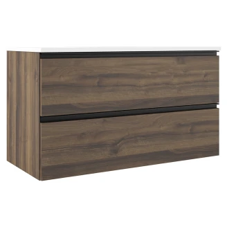 Underskab Eg <strong>Luna</strong>  Træ Mørkt Mat 100 cm med Vask Hvid Blank