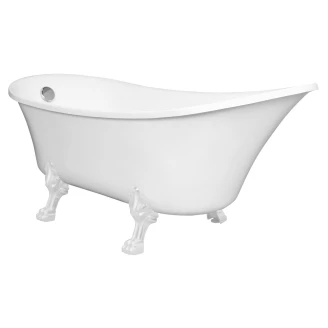 Badekar <strong>Rosemoor</strong>  Hvit Blank 164 cm med Vit Løveføtter & Badekaravløp